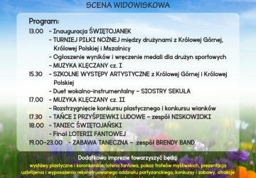 Regionalne Centrum Promocji i Rozwoju Doliny Królówki serdecznie zaprasza na VII Świętojanki, które obędą się 19 czerwca 2016 r. w Królowej Górnej.