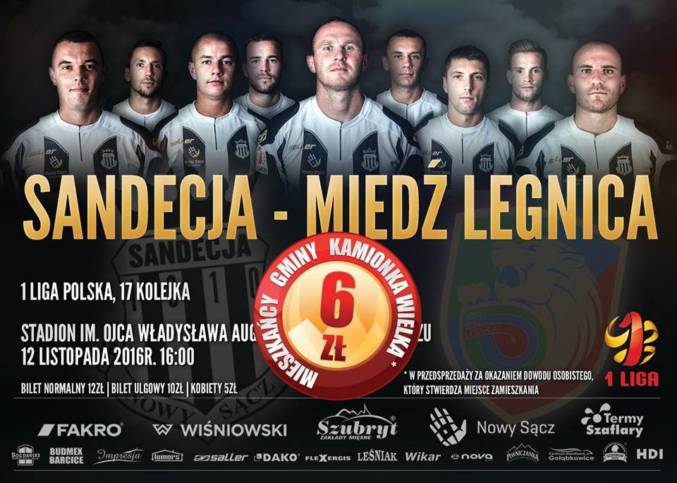 MECZ SANDECJA - MIEDŹ LEGNICA