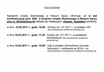 Szkolenia w Urzędzie Skarbowym