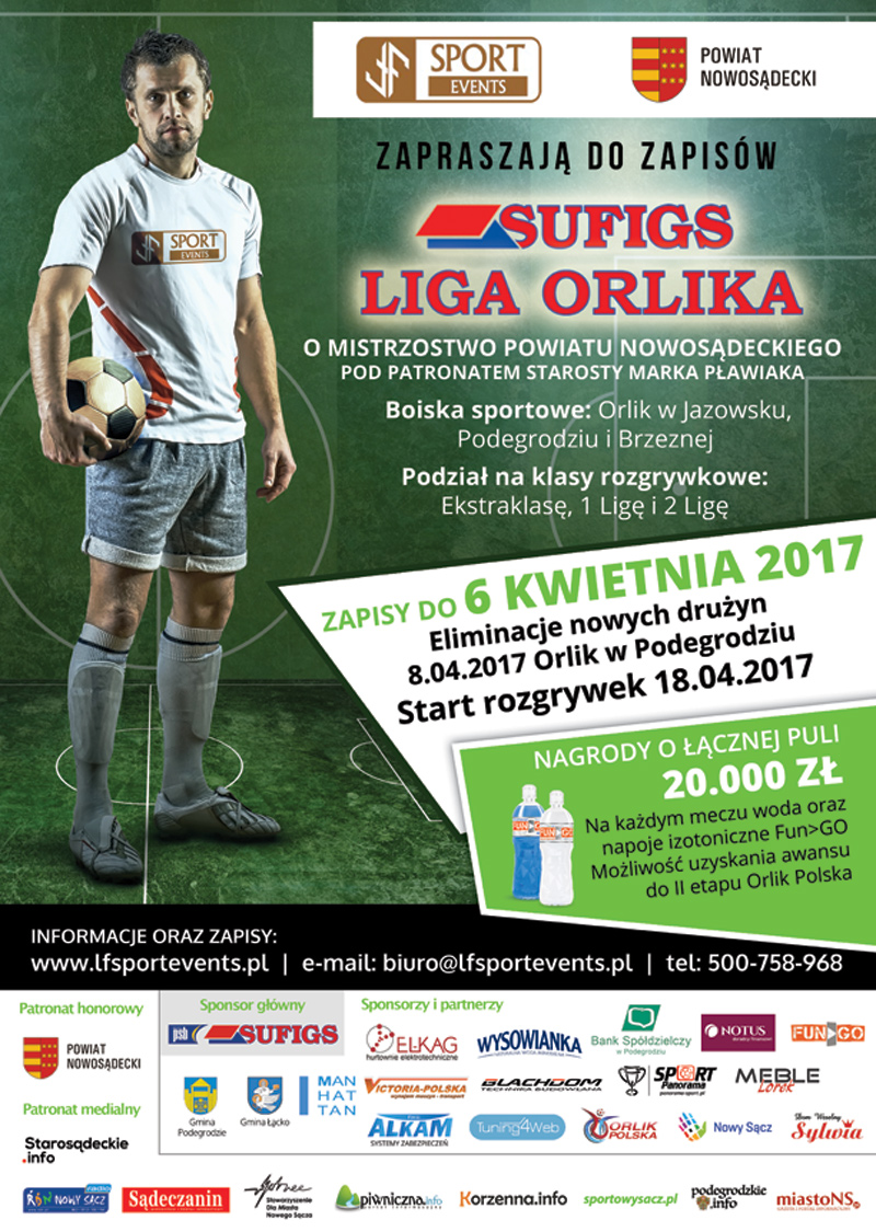 ZAPISZ DRUŻYNĘ DO SUFIGS LIGI ORLIKA.
