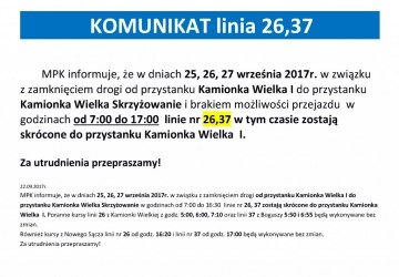 Zmiana linii 26 i 37