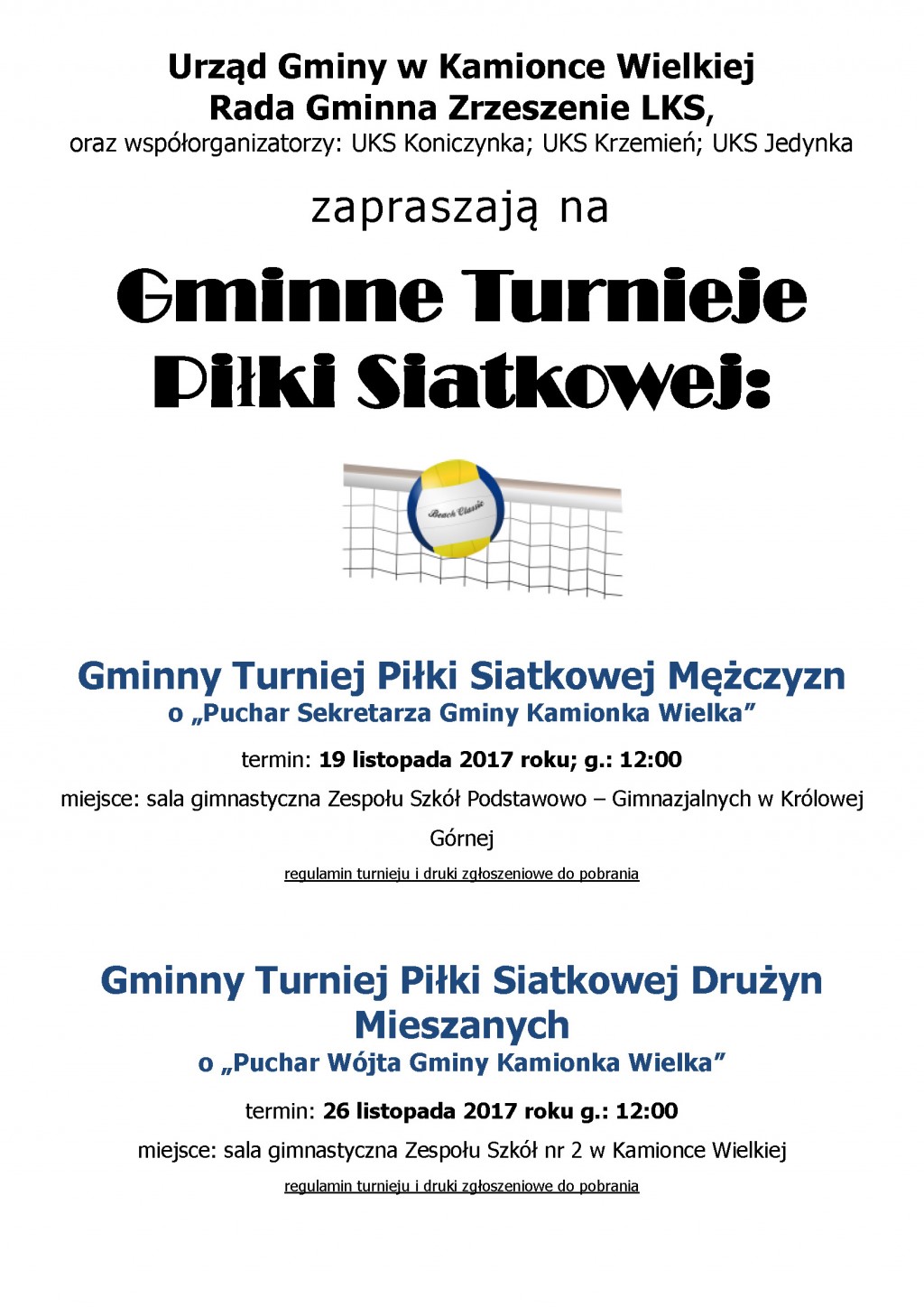 Gminne Turnieje Piłki Siatkowej