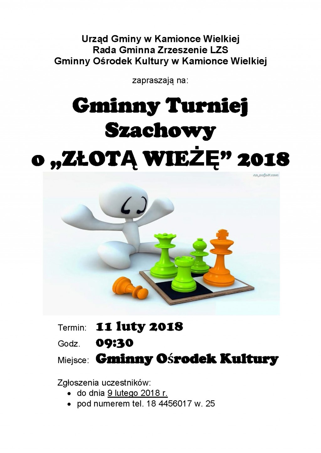 Gminny Turniej Szachowy o „ZŁOTĄ WIEŻĘ” 2018