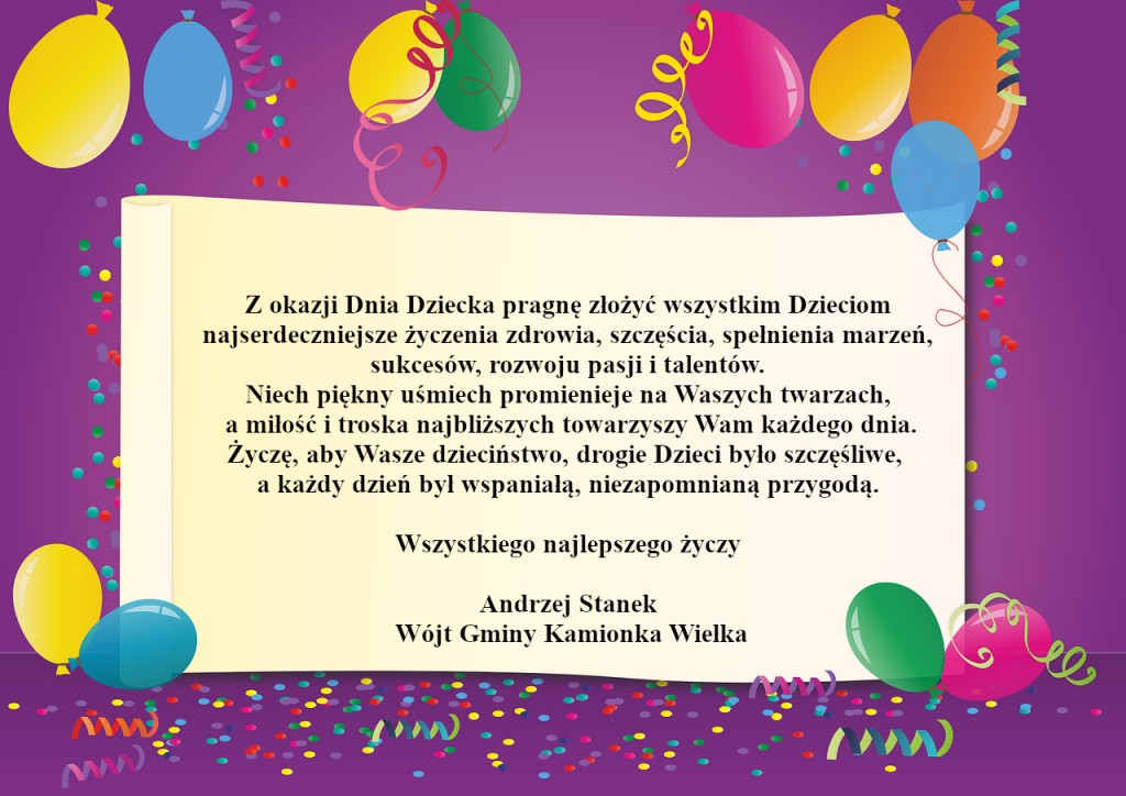 Życzenia z okazji Dnia Dziecka