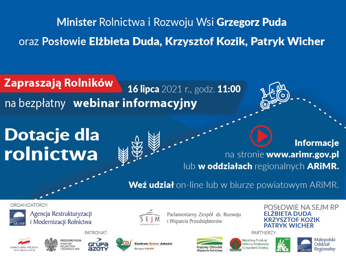 O pomocy dla rolników - ogólnopolski webinar już w połowie lipca!