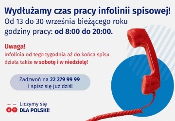 Infolinia spisowa będzie działać dłużej