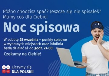 Jeszcze się nie spisałeś? W sobotę, 25 września wybrane punkty spisowe oraz infolinia będą działać aż do godz. 24.00!