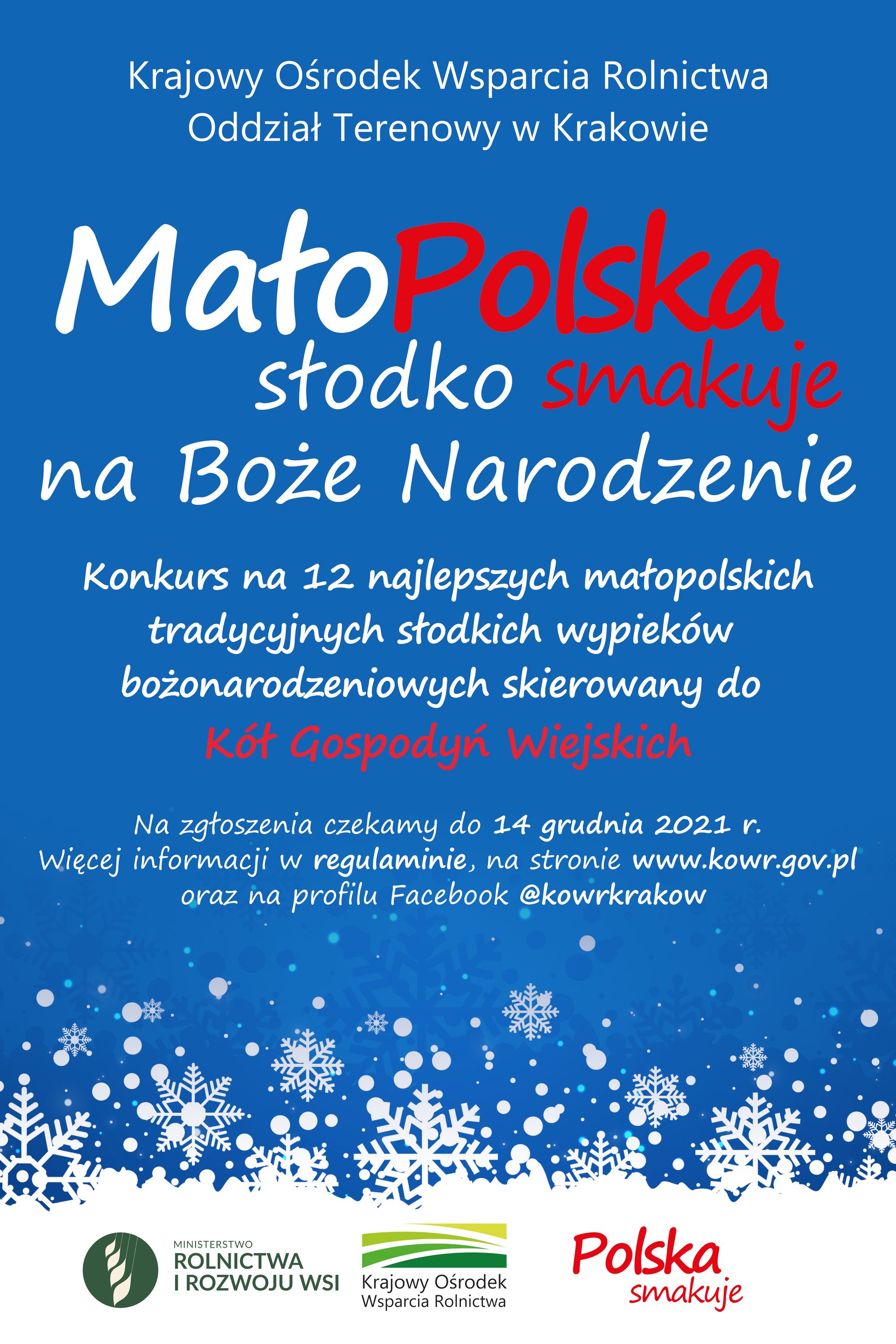 OT KOWR w Krakowie zaprasza Koła Gospodyń Wiejskich do udziału w konkursie MałoPolska słodko smakuje na Boże Narodzenie