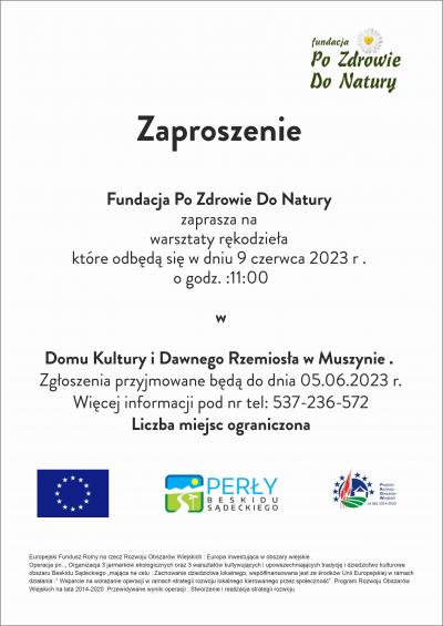 zaproszenie warsztaty rekodziela MUSZYNA.jpg