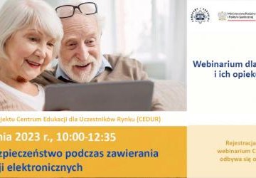 Urząd Komisji Nadzoru Finansowego zaprasza na webinarium CEDUR dla seniorów i ich opiekunów