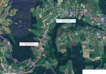 Komunikat PZD o zamknięciu odcinka drogi powiatowej nr 1573 K Nowy Sącz–Cieniawa w miejscowości Mystków