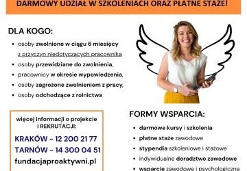 Dołącz do projektu „Rozwiń SKRZYDŁA!” i zmień swoją sytuację zawodową razem z Fundacją Rozwoju Kompetencji i Przedsiębiorczości PROAKTYWNI.