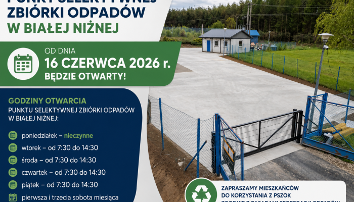 PSZOK w Białej Niżnej ponownie otwarty!