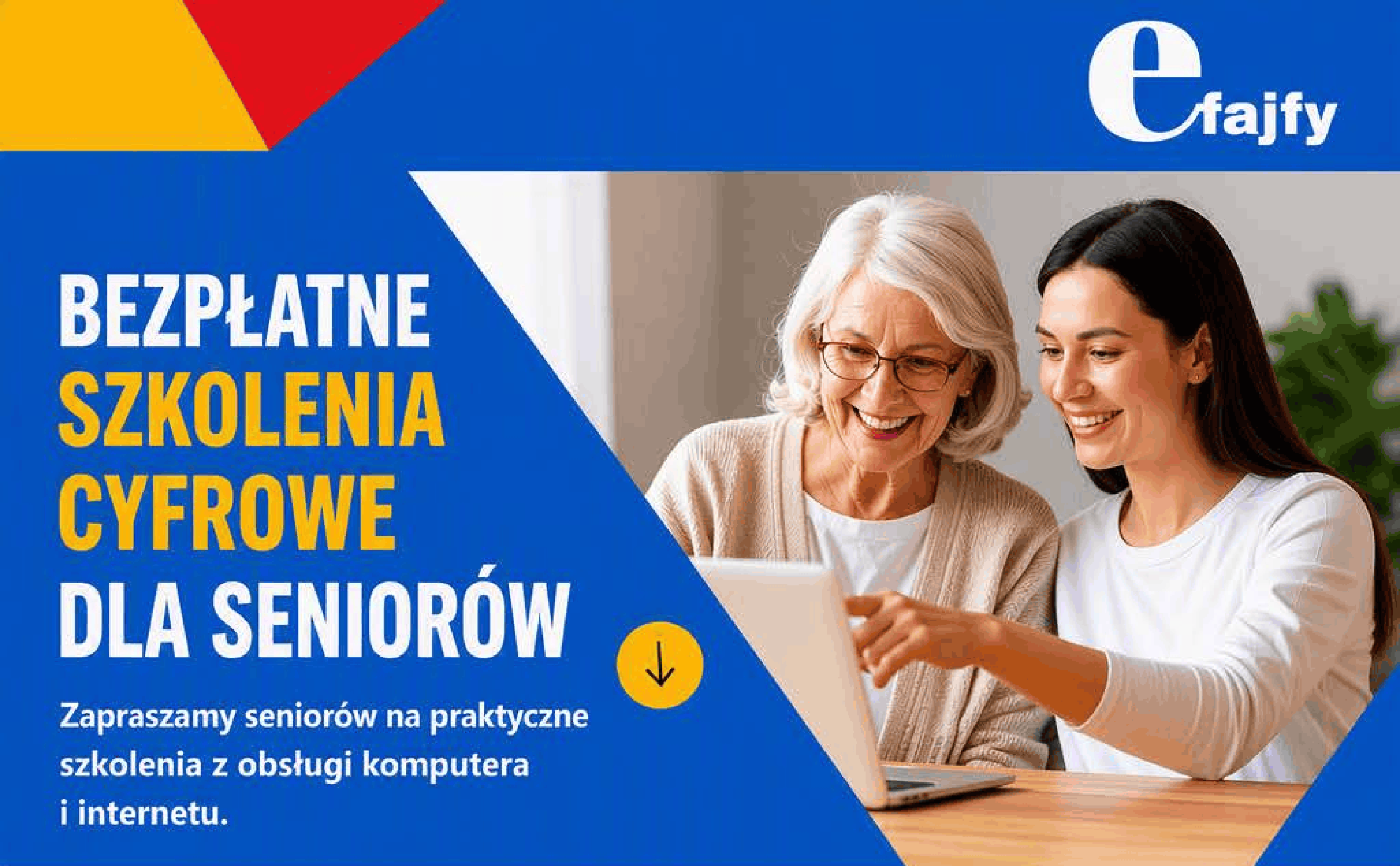 Bezpłatne szkolenia z kompetencji cyfrowych dla seniorów 60+, projekt „eFajfy”