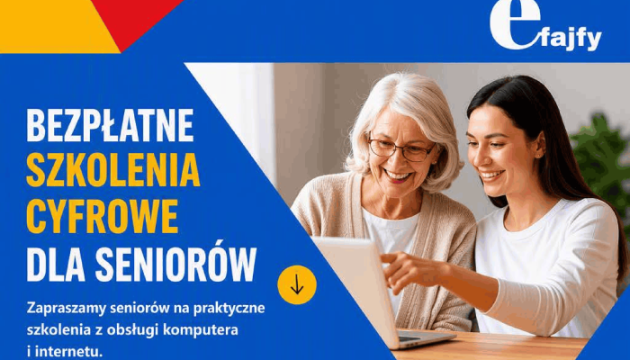 Bezpłatne szkolenia z kompetencji cyfrowych dla seniorów 60+, projekt „eFajfy”