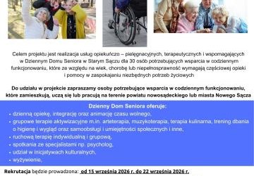 REKRUTACJA DO PROJEKTU PN. „DZIENNY DOM SENIORA” – NABÓR 7